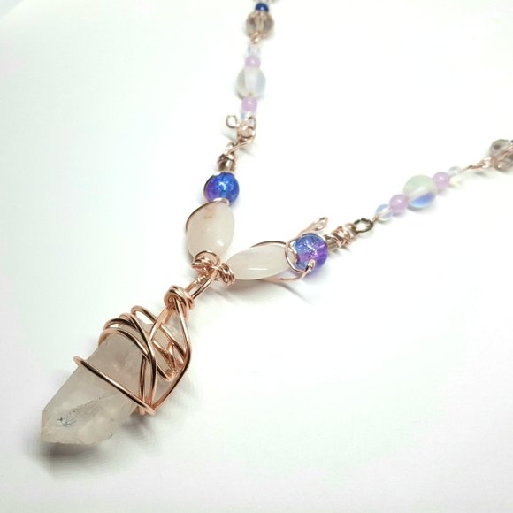 Angelic Cloud Faerie Clear Quartz Crystal Necklace - Picture 2 of 8